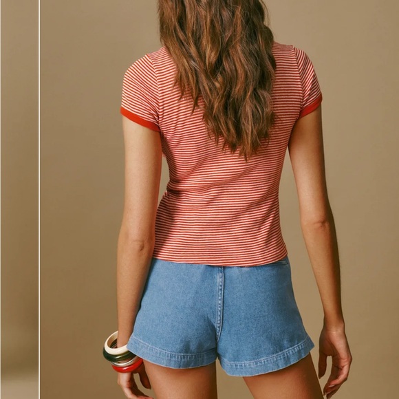 Reformation Eliana Pleated Denim Shorts - Picture 2 of 7